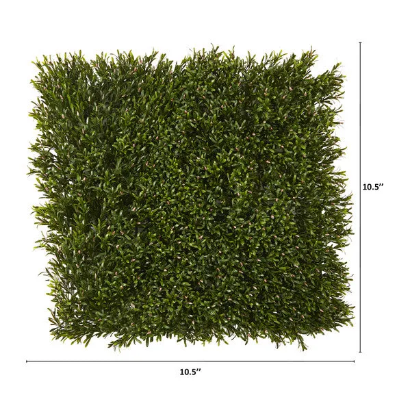 10.5" x 10.5" Rosemary Artificial Wall Mat UV Resistant  (Set of 4)
