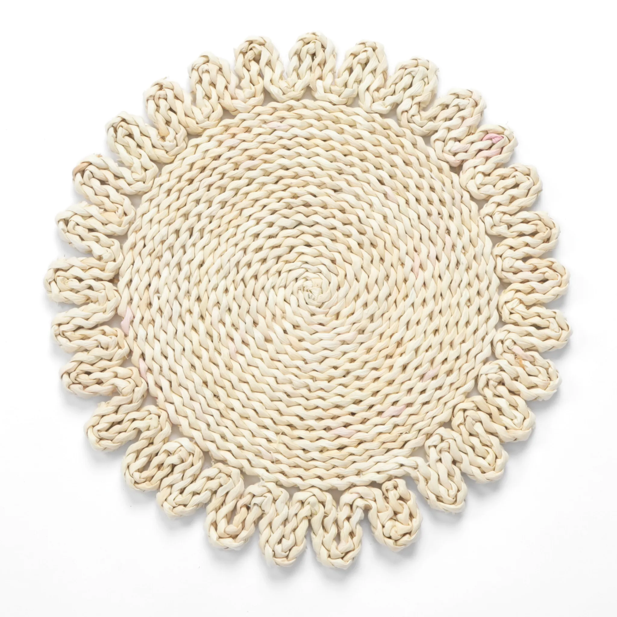 4 pc/set Flower Shape Straw 15" Placemats