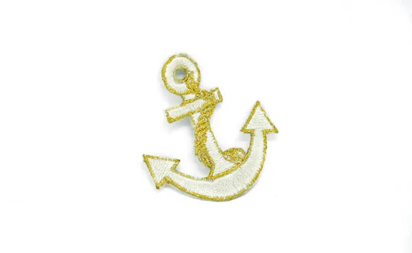 Anchor with Rope Embroidered Iron-On Patch 2" x 1.2" - 1 Piece