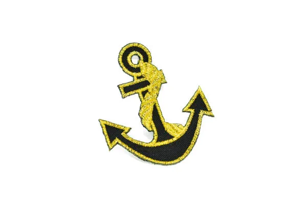 Anchor with Rope Embroidered Iron-On Patch 2" x 1.2" - 1 Piece