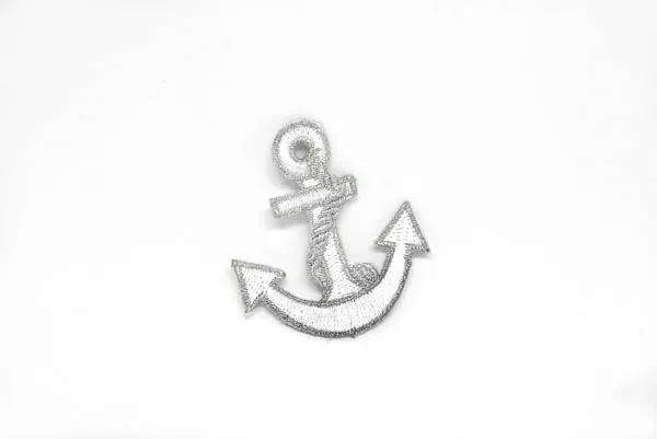 Anchor with Rope Embroidered Iron-On Patch 2" x 1.2" - 1 Piece