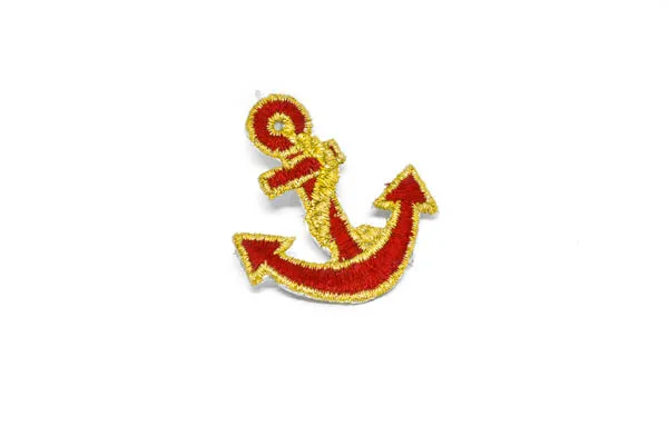 Anchor with Rope Embroidered Iron-On Patch 2" x 1.2" - 1 Piece