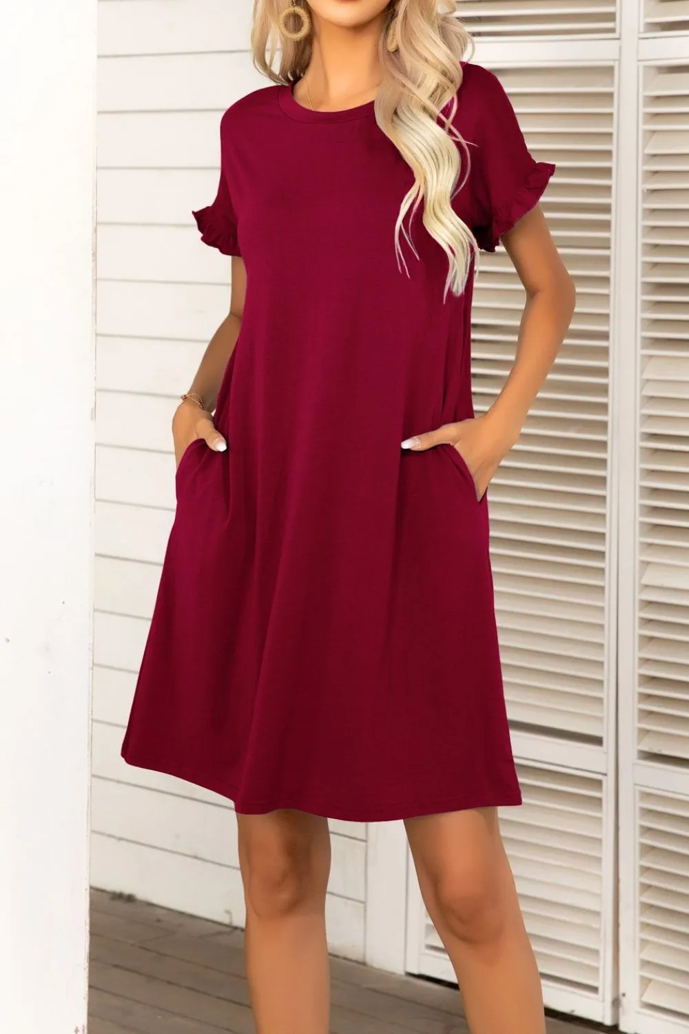 *APP EXCLUSIVE* Flounce Sleeve Dress with Pockets