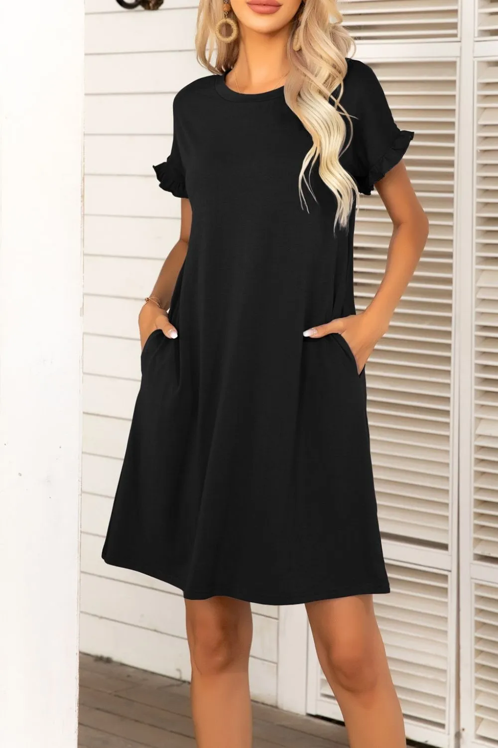 *APP EXCLUSIVE* Flounce Sleeve Dress with Pockets