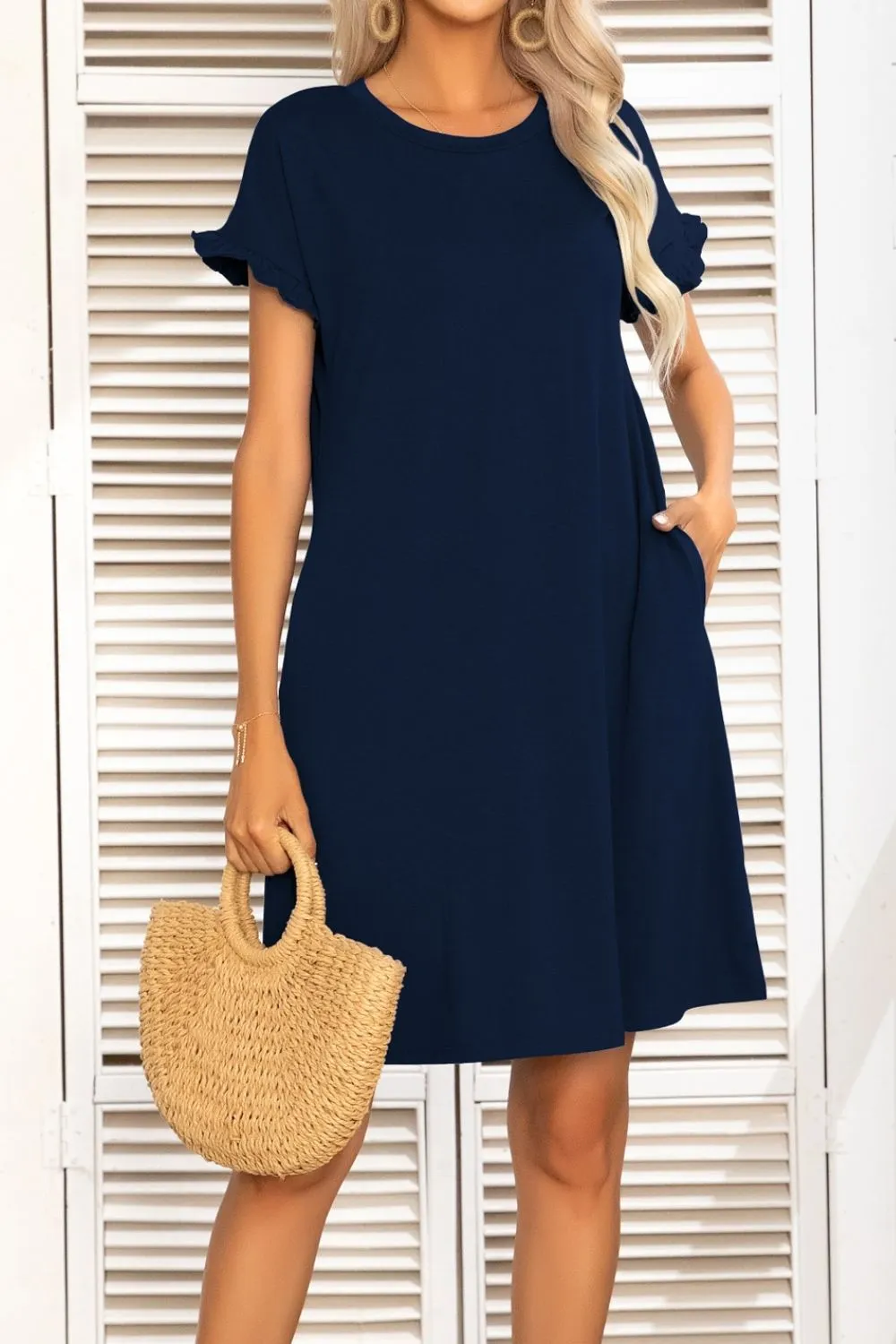 *APP EXCLUSIVE* Flounce Sleeve Dress with Pockets