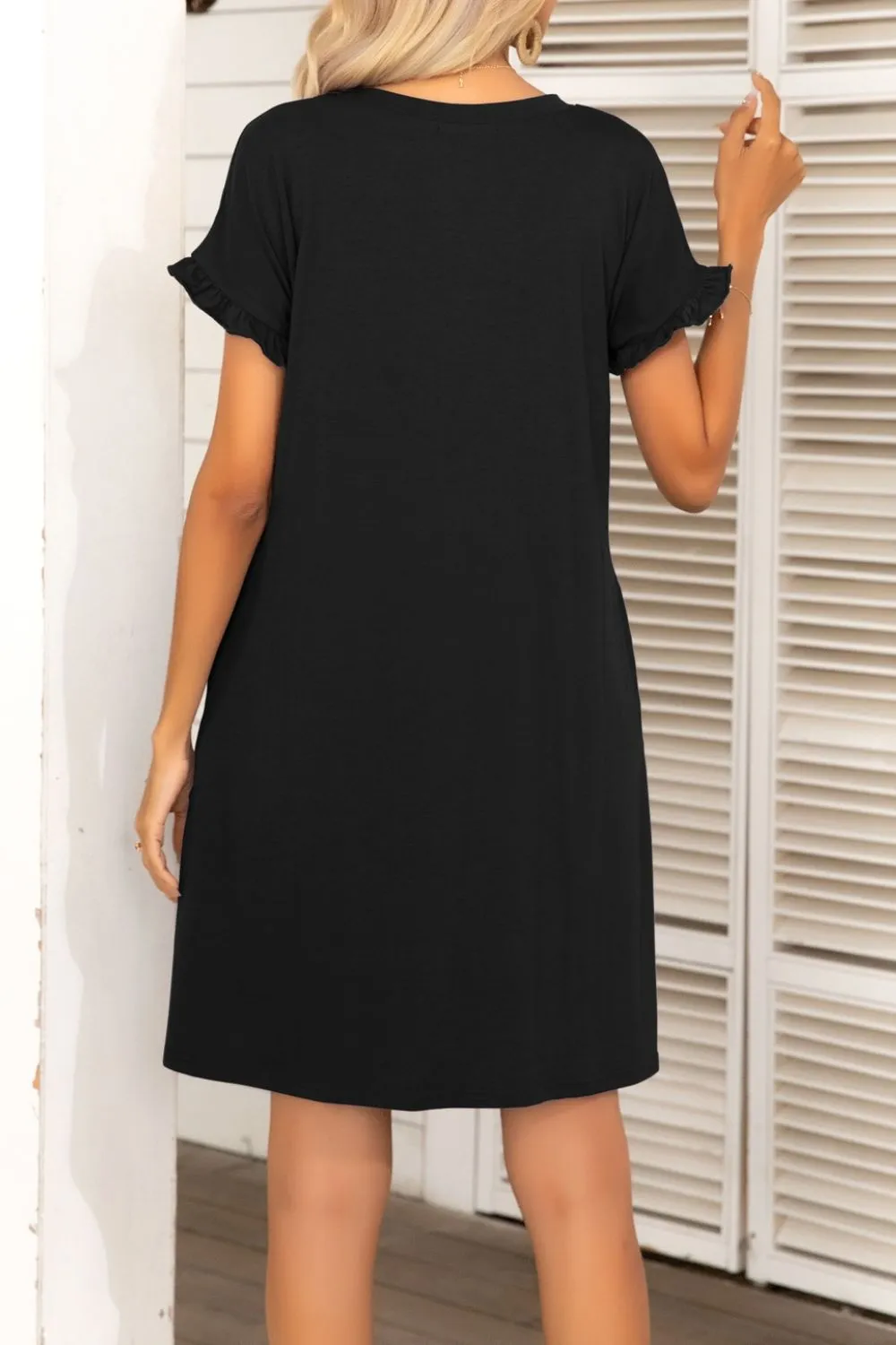 *APP EXCLUSIVE* Flounce Sleeve Dress with Pockets