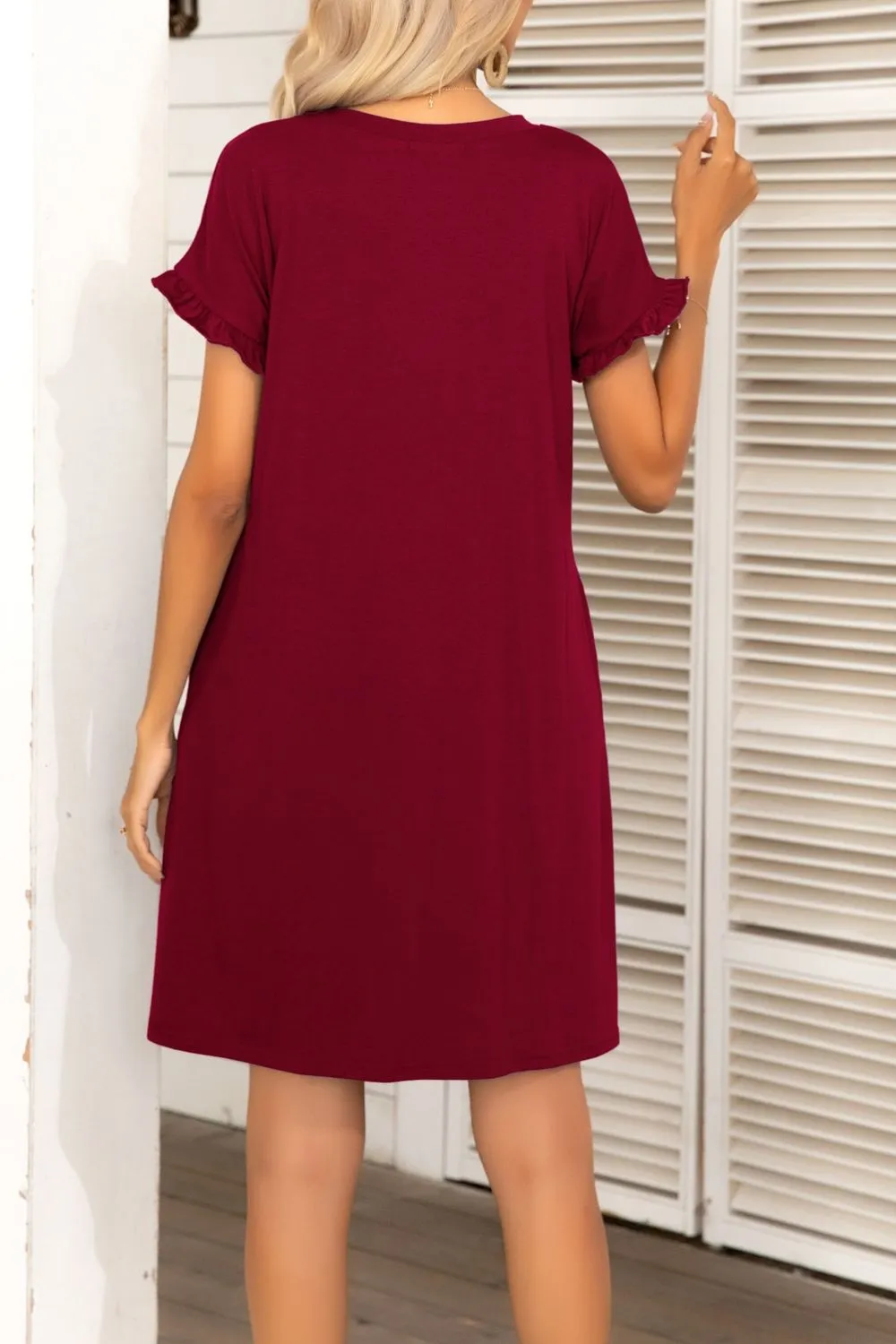 *APP EXCLUSIVE* Flounce Sleeve Dress with Pockets