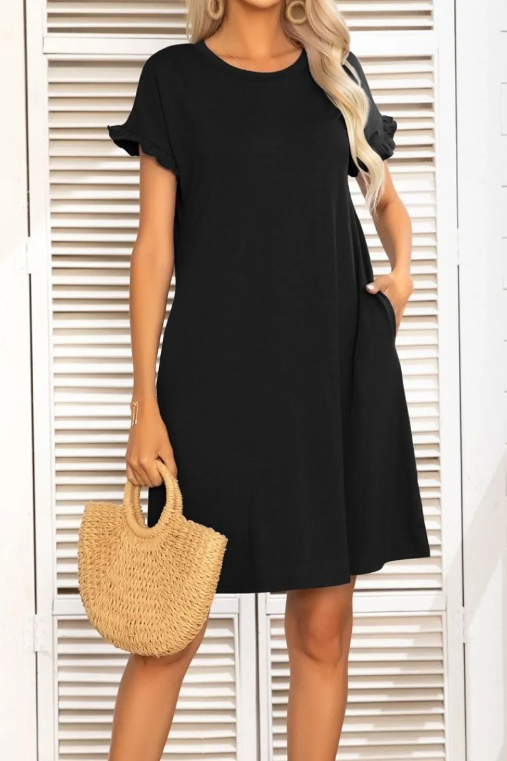 *APP EXCLUSIVE* Flounce Sleeve Dress with Pockets