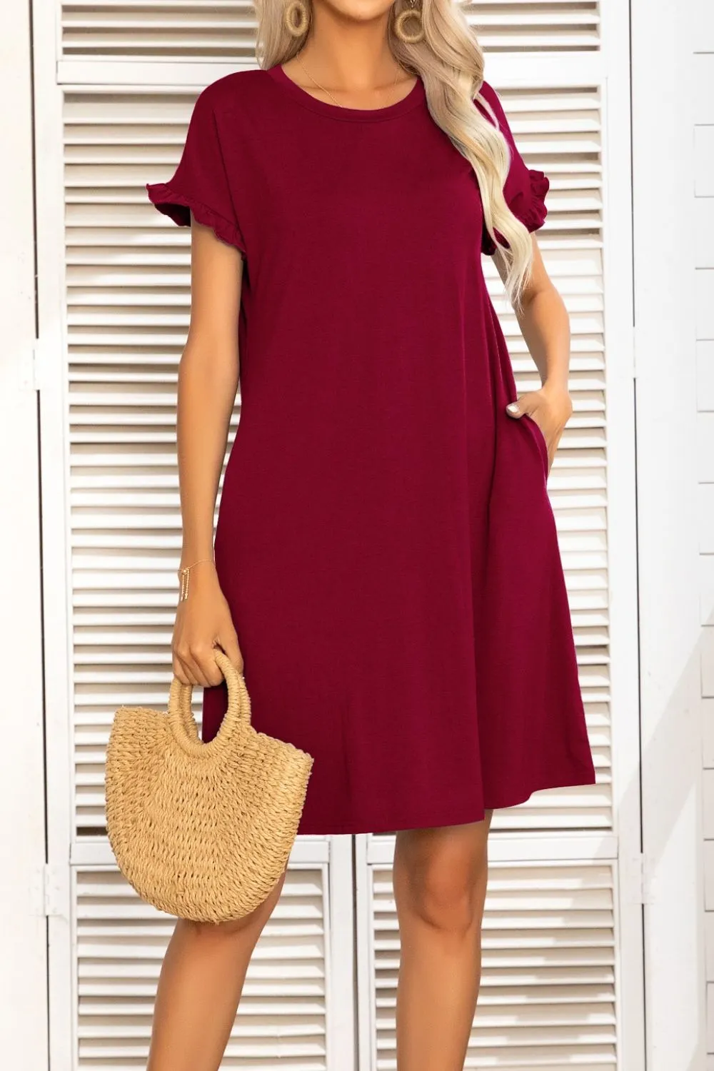 *APP EXCLUSIVE* Flounce Sleeve Dress with Pockets