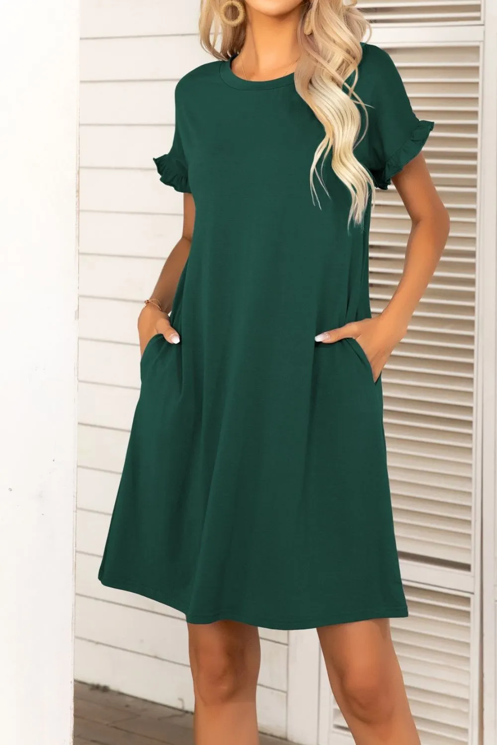 *APP EXCLUSIVE* Flounce Sleeve Dress with Pockets