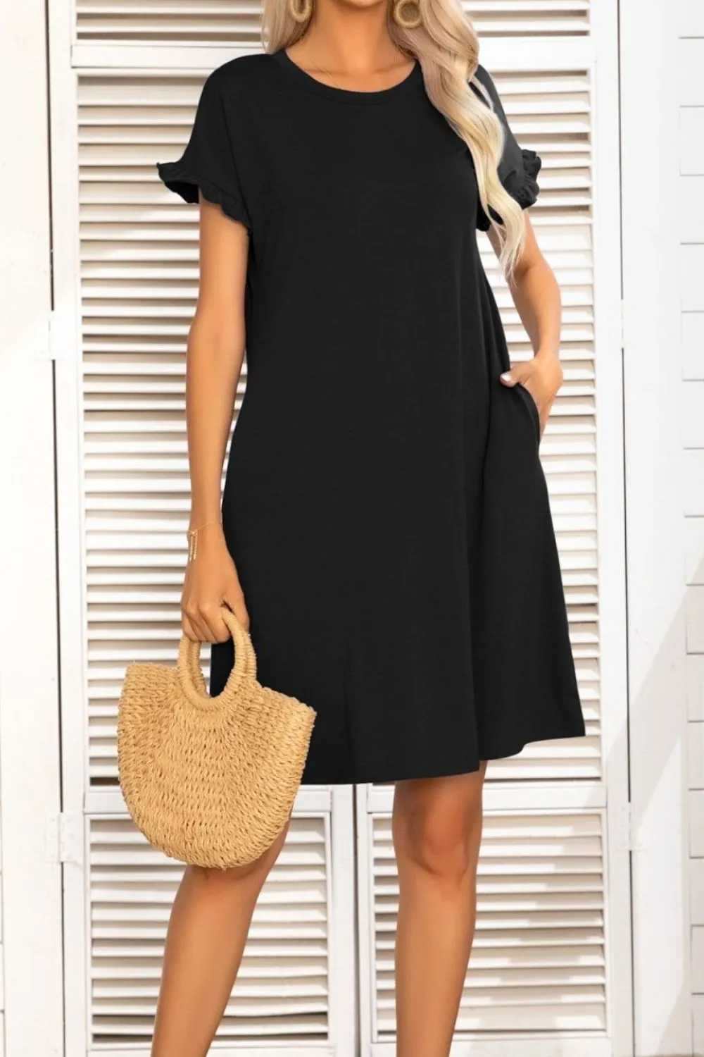 *APP EXCLUSIVE* Flounce Sleeve Dress with Pockets