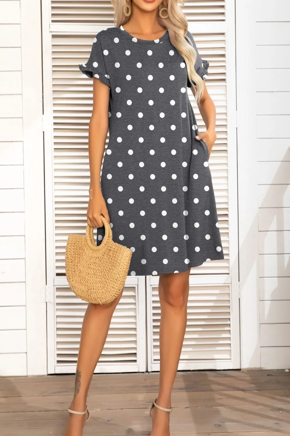*APP EXCLUSIVE* Flounce Sleeve Dress with Pockets