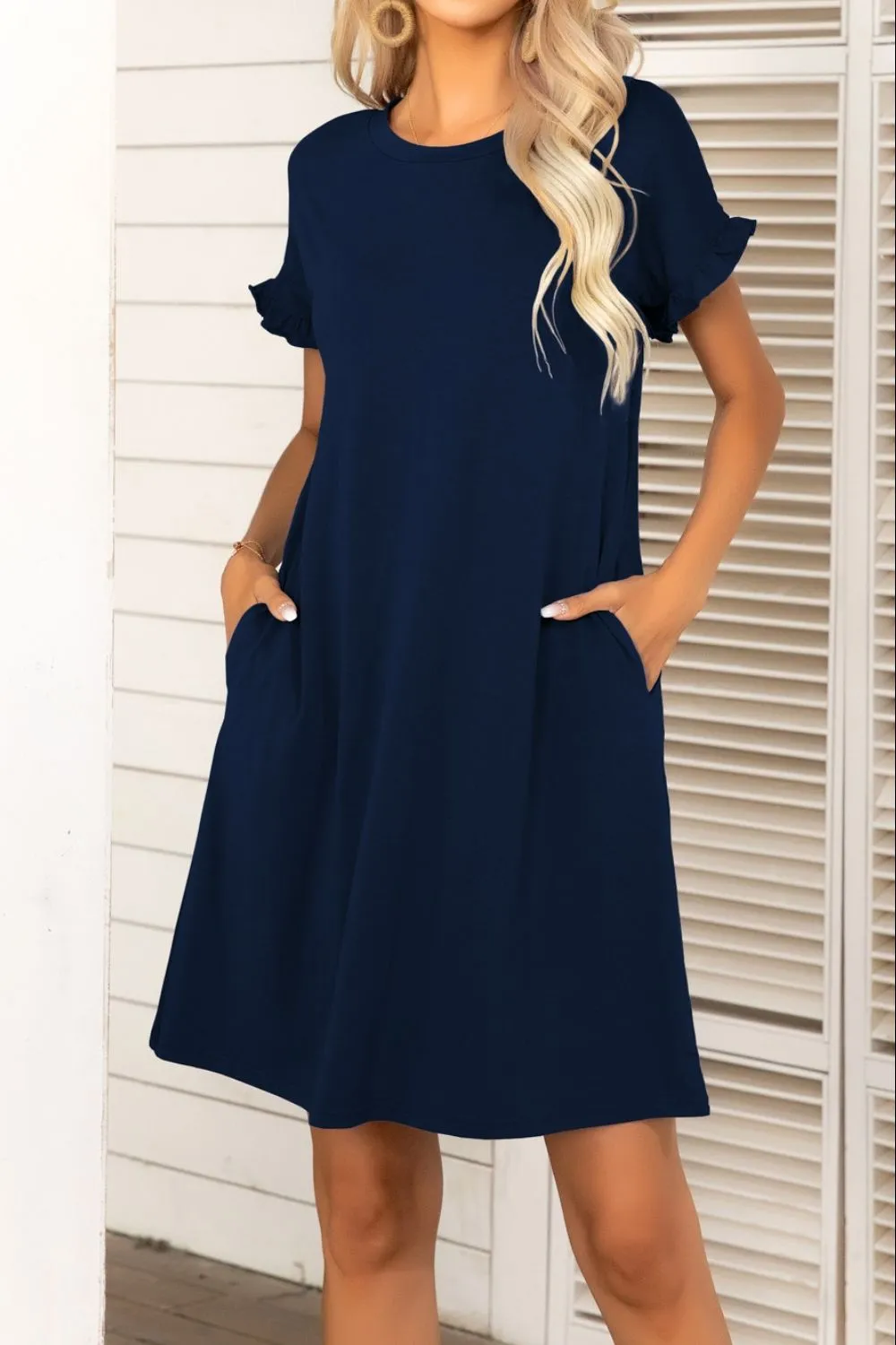 *APP EXCLUSIVE* Flounce Sleeve Dress with Pockets