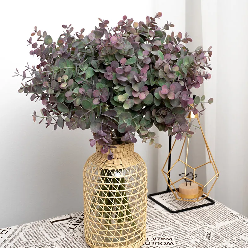 Artificial Green Simulation Fake Plant Eucalyptus Leaves Autumn Style Eucalyptus Home Christmas Wedding Decoration