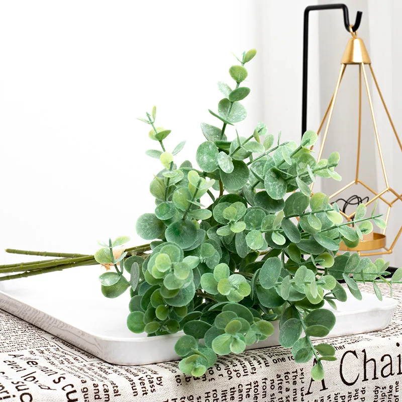 Artificial Green Simulation Fake Plant Eucalyptus Leaves Autumn Style Eucalyptus Home Christmas Wedding Decoration