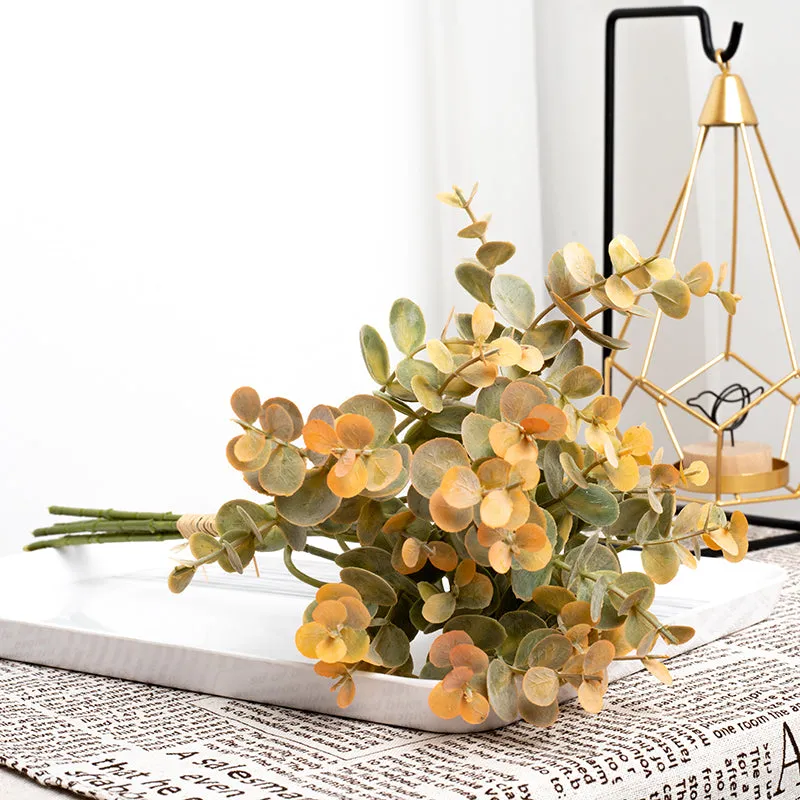 Artificial Green Simulation Fake Plant Eucalyptus Leaves Autumn Style Eucalyptus Home Christmas Wedding Decoration