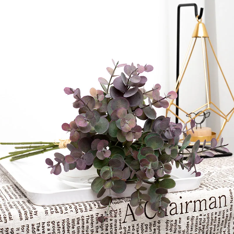 Artificial Green Simulation Fake Plant Eucalyptus Leaves Autumn Style Eucalyptus Home Christmas Wedding Decoration