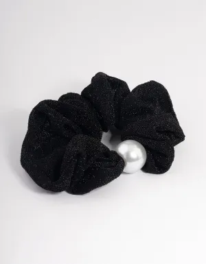 Black Fabric Hair Scrunchie