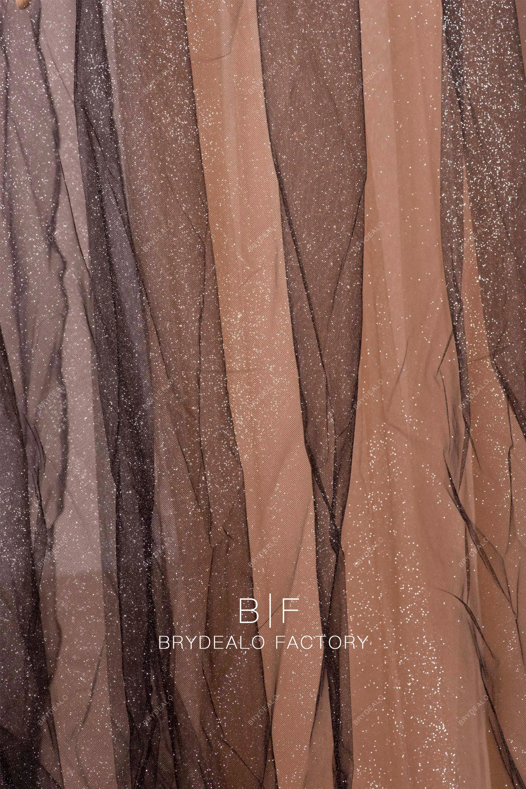 Black Shimmery Glitter Slight Tulle Fabric