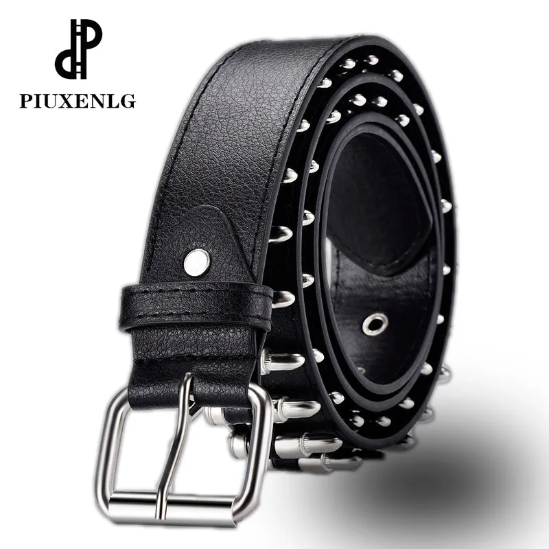 Black Vegan Leather Belt w/ Silver Bullets
