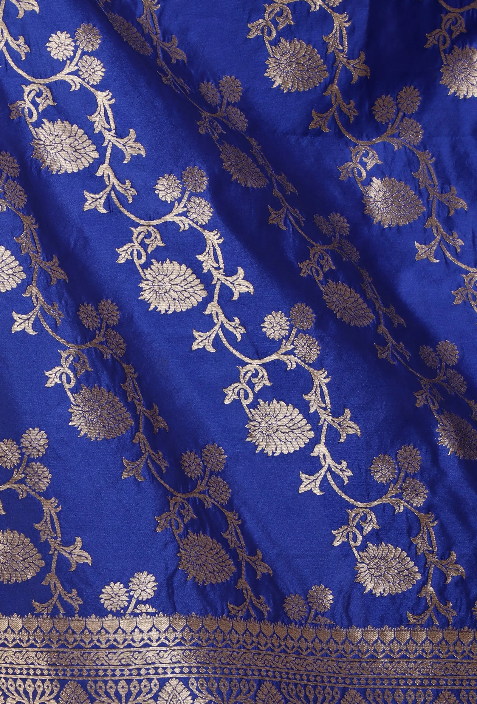 Blue Color Semi Silk Dupatta With Zari Weaving
