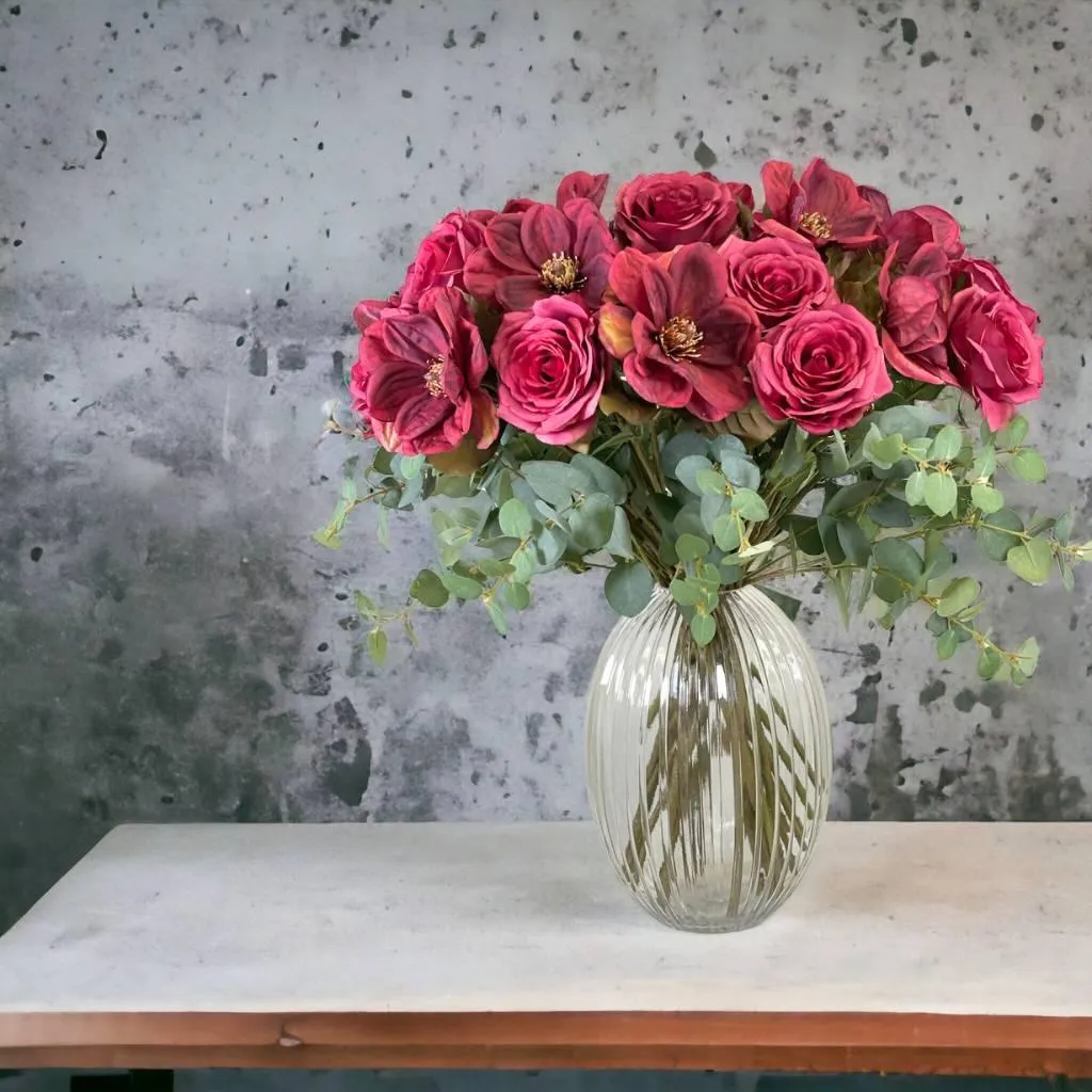 Burgundy Bliss Artificial Flower Arrangement