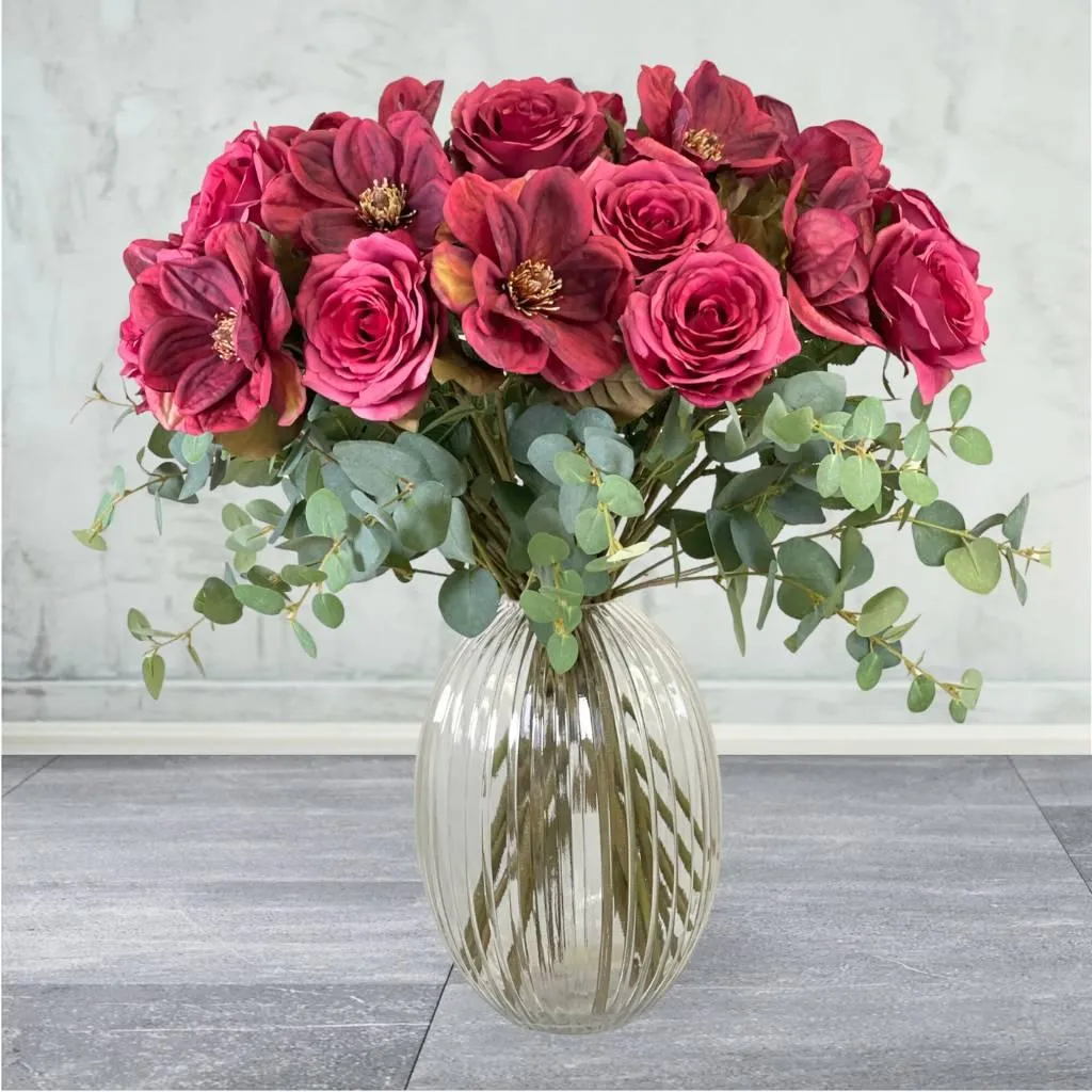 Burgundy Bliss Artificial Flower Arrangement
