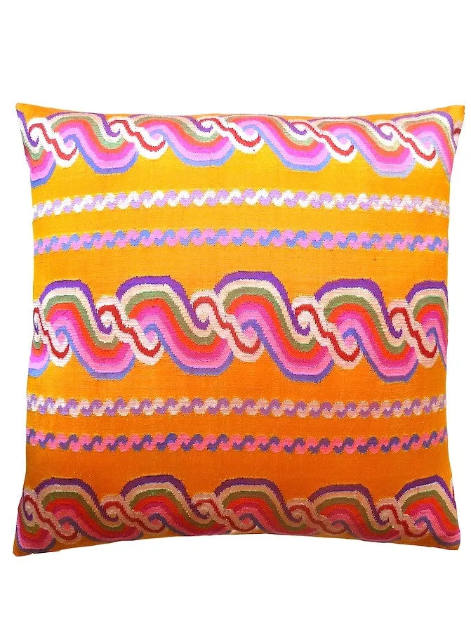 Burmese Silk Pillow Spanish Yellow