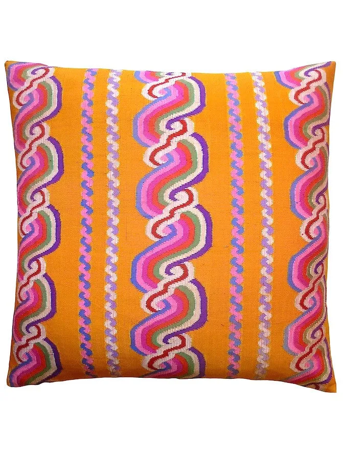 Burmese Silk Pillow Spanish Yellow