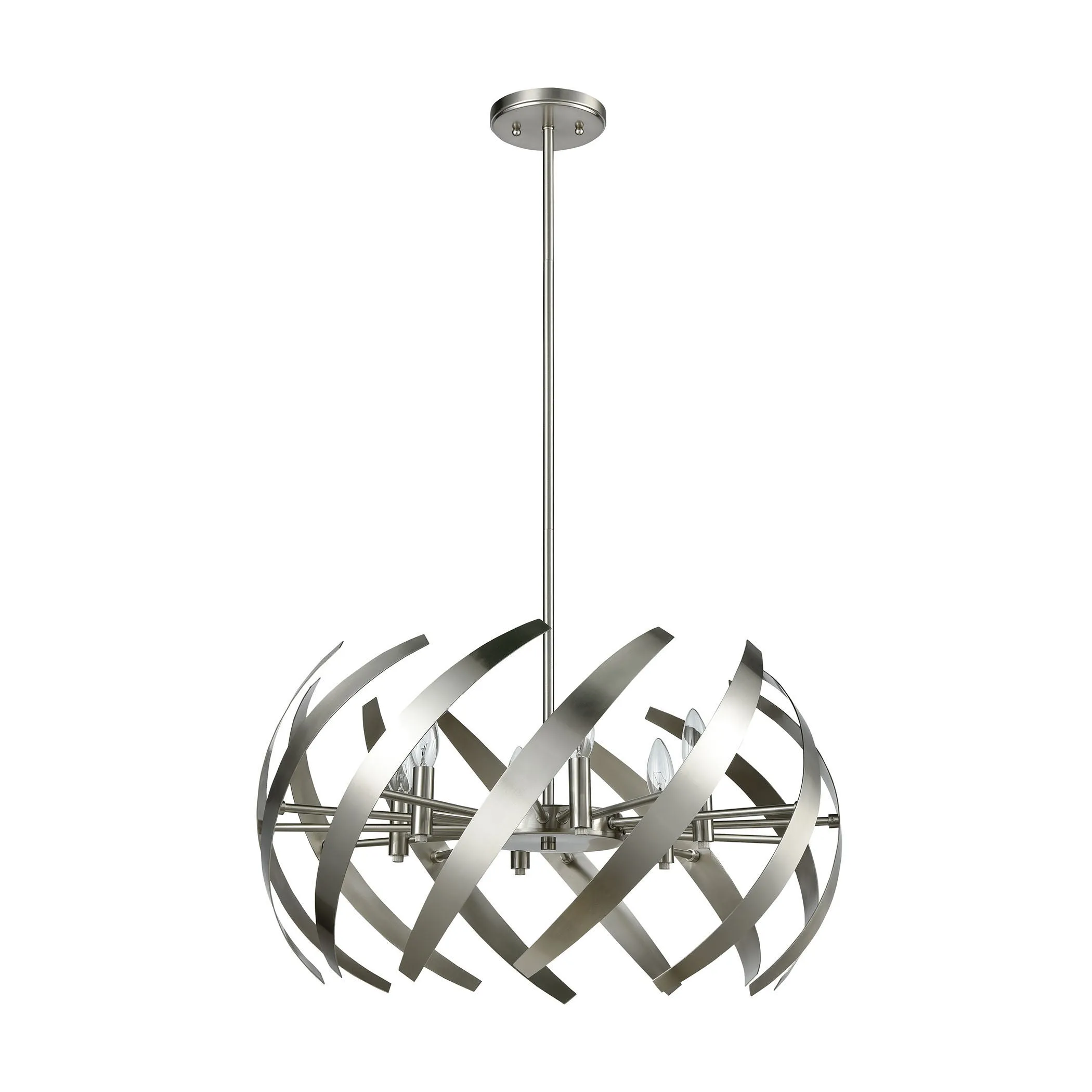 Carthage 24" 6 Light Chandelier in Satin Nickel