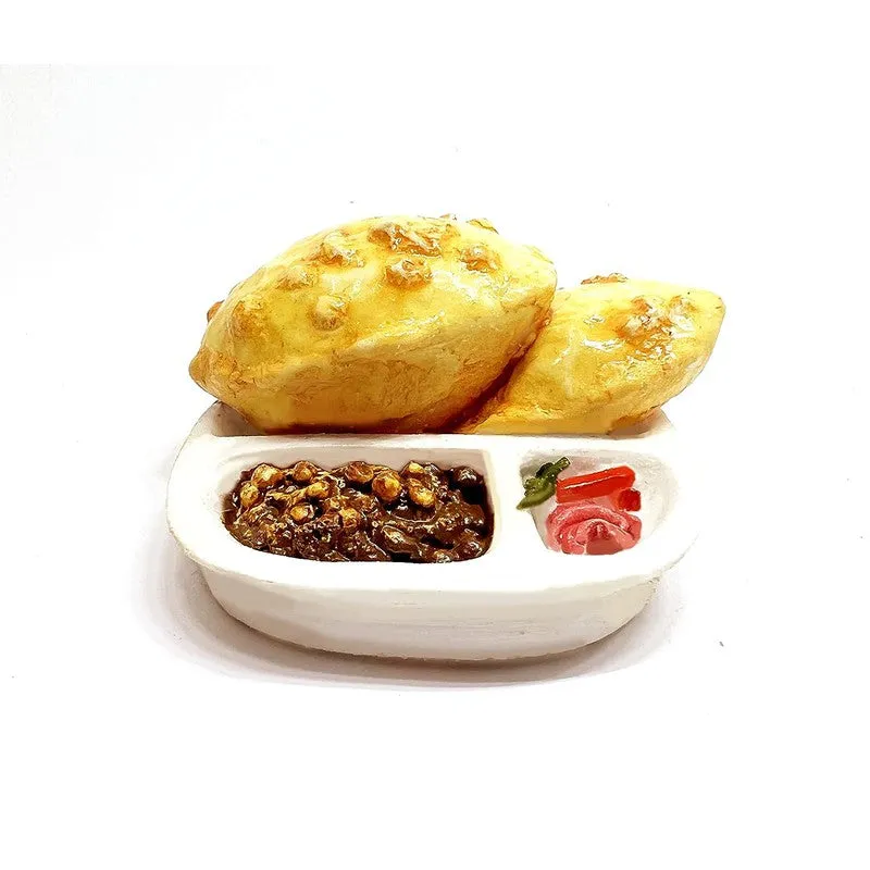 Chole Bhathura Miniature Food 3D Fridge Magnet