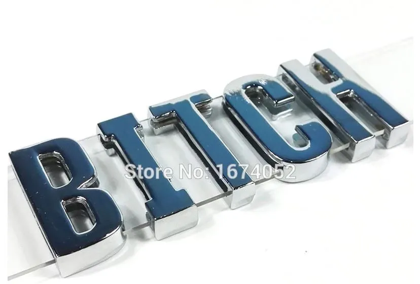 Clear PVC Collar w/ Silver "BITCH" Text