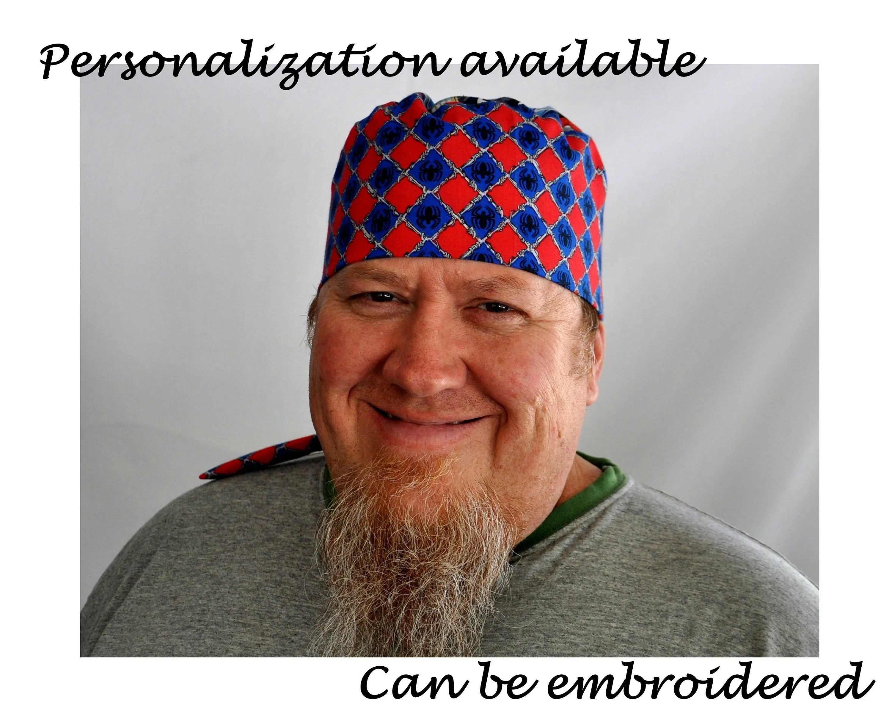 Custom Made Scrub Cap, Surgical Cap. Standalone or add-on for hospital gown. Basic style, unisex, Men's Scrub Cap. Personalization Available