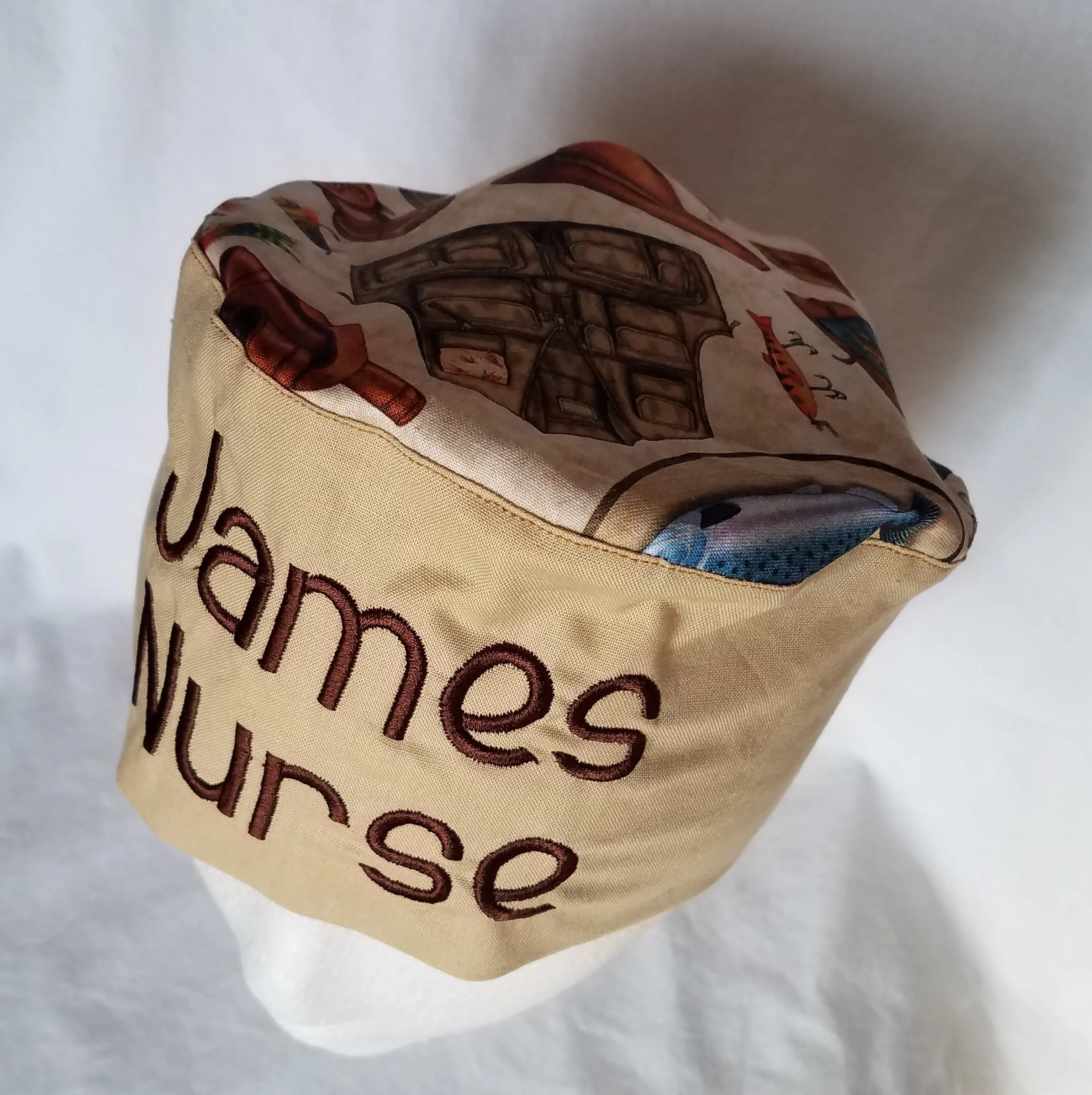 Custom Made Scrub Cap, Surgical Cap. Standalone or add-on for hospital gown. Basic style, unisex, Men's Scrub Cap. Personalization Available