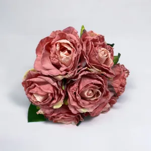 Dried Touch Large Ruby Rose Hand tie, Rose artificial Bride Bouquet, Bridesmaid Rose Bouquet, Make your own Wedding Bouquet, Artificial Rose, Dusky Pink, Blush Pink, Mulberry Rose