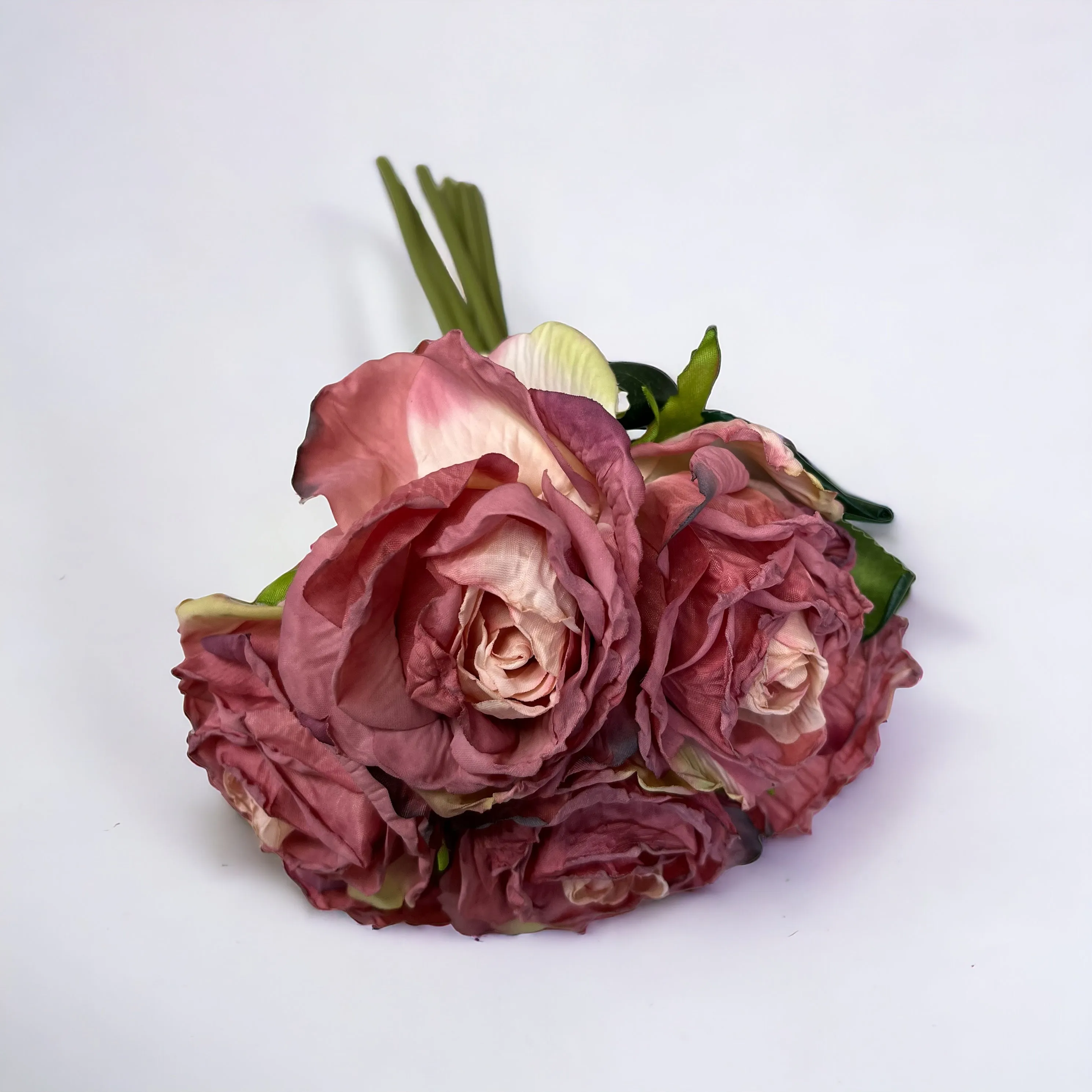 Dried Touch Large Ruby Rose Hand tie, Rose artificial Bride Bouquet, Bridesmaid Rose Bouquet, Make your own Wedding Bouquet, Artificial Rose, Dusky Pink, Blush Pink, Mulberry Rose