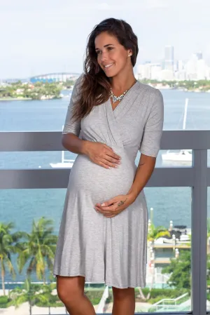 Gray Short Dress with Tie Back