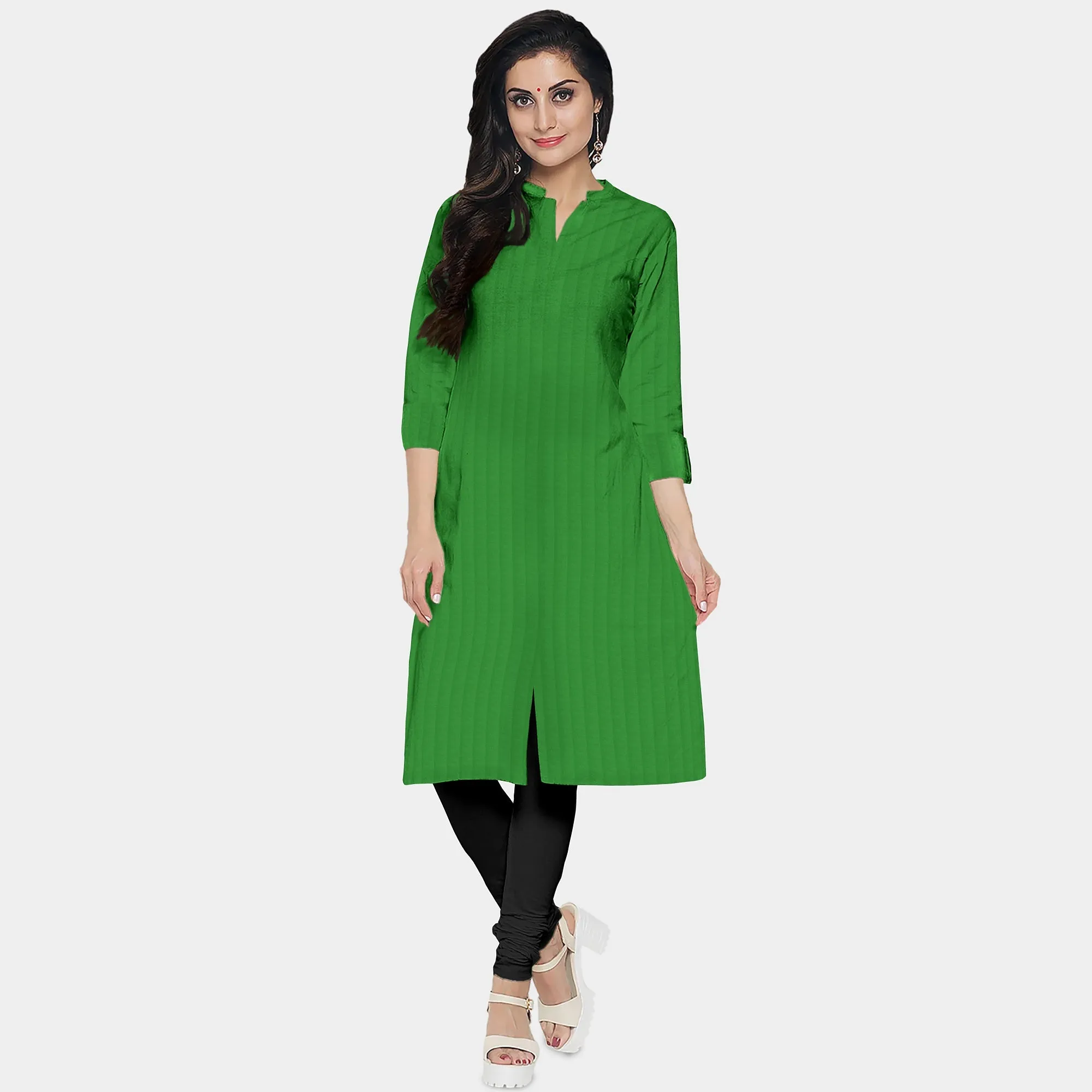 Green Solid Georgette Fabric