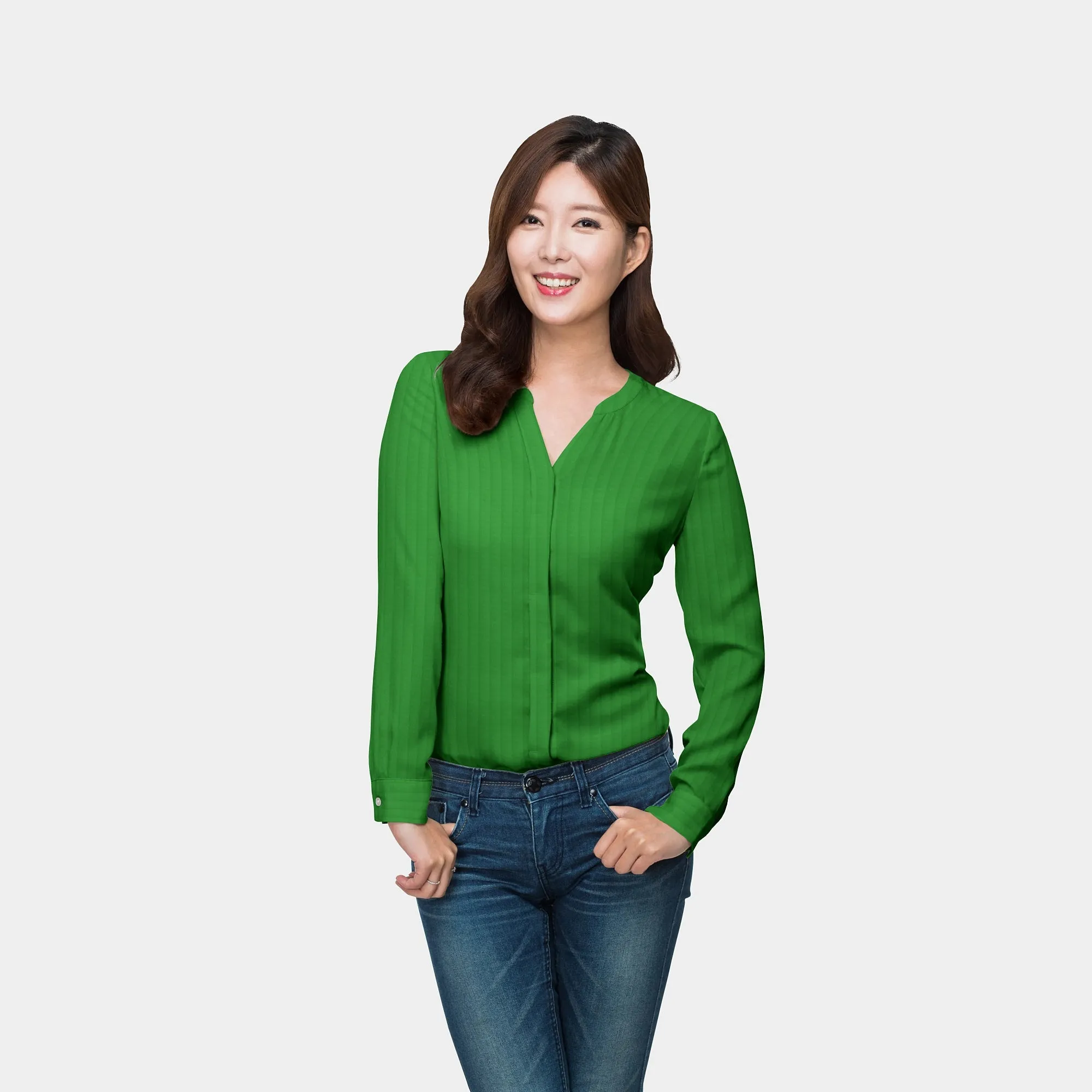 Green Solid Georgette Fabric