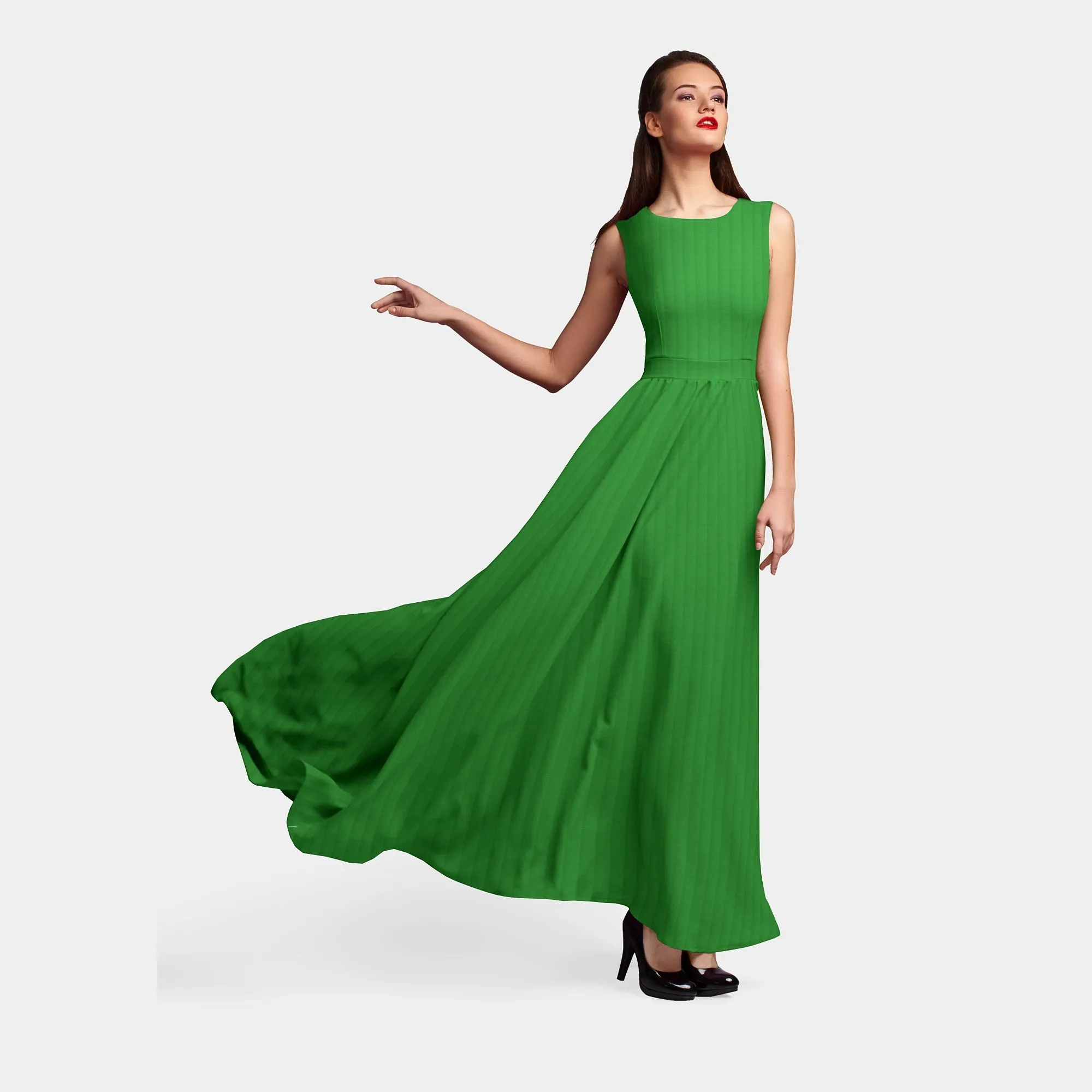 Green Solid Georgette Fabric