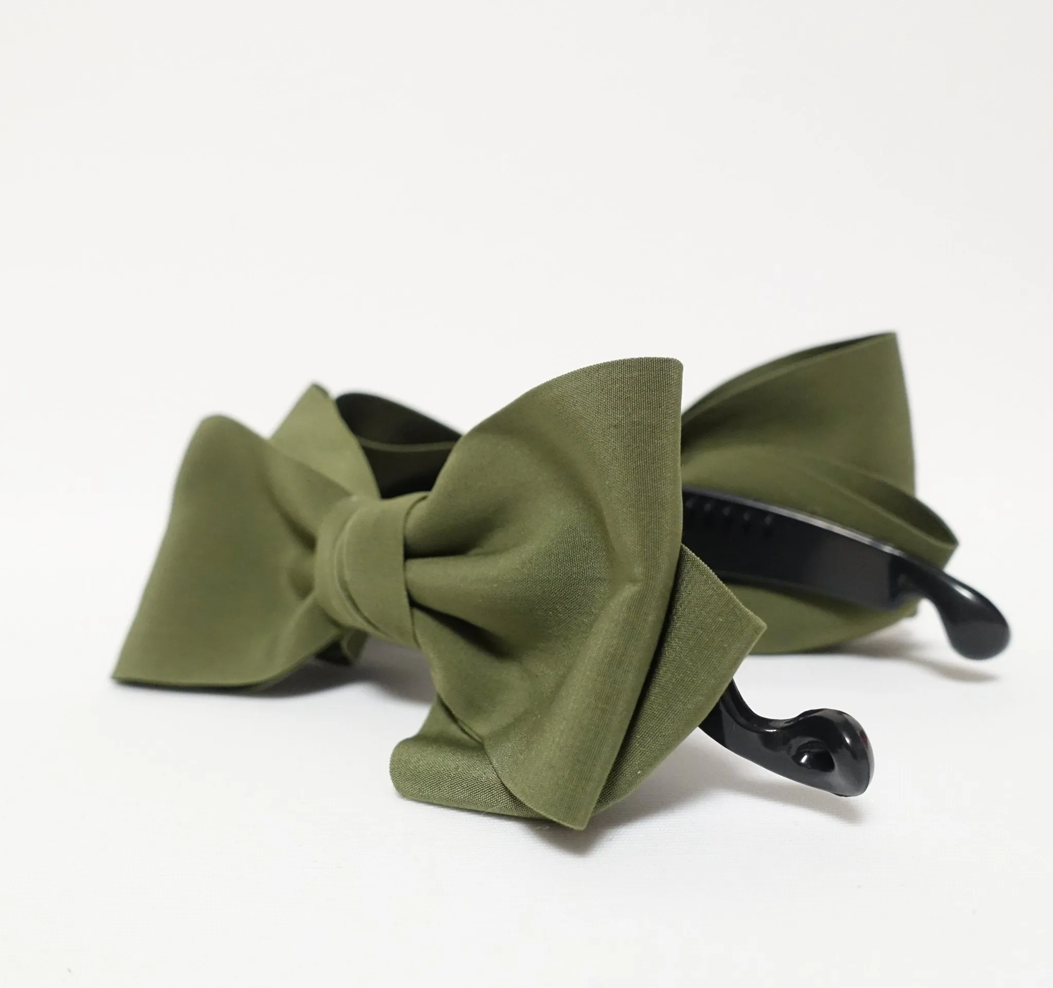 Handmade Satin Layered Bow Banana Hair Clip