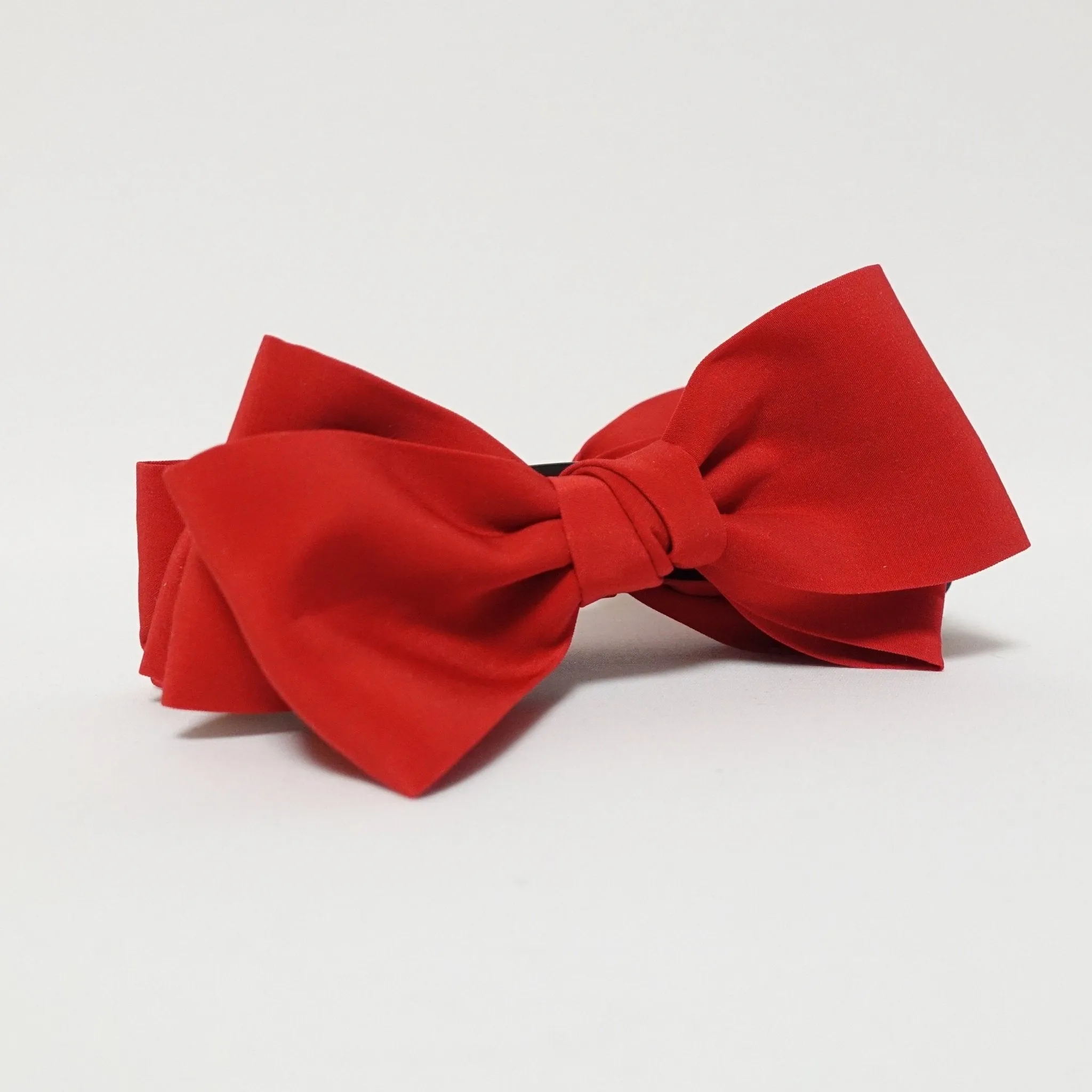 Handmade Satin Layered Bow Banana Hair Clip
