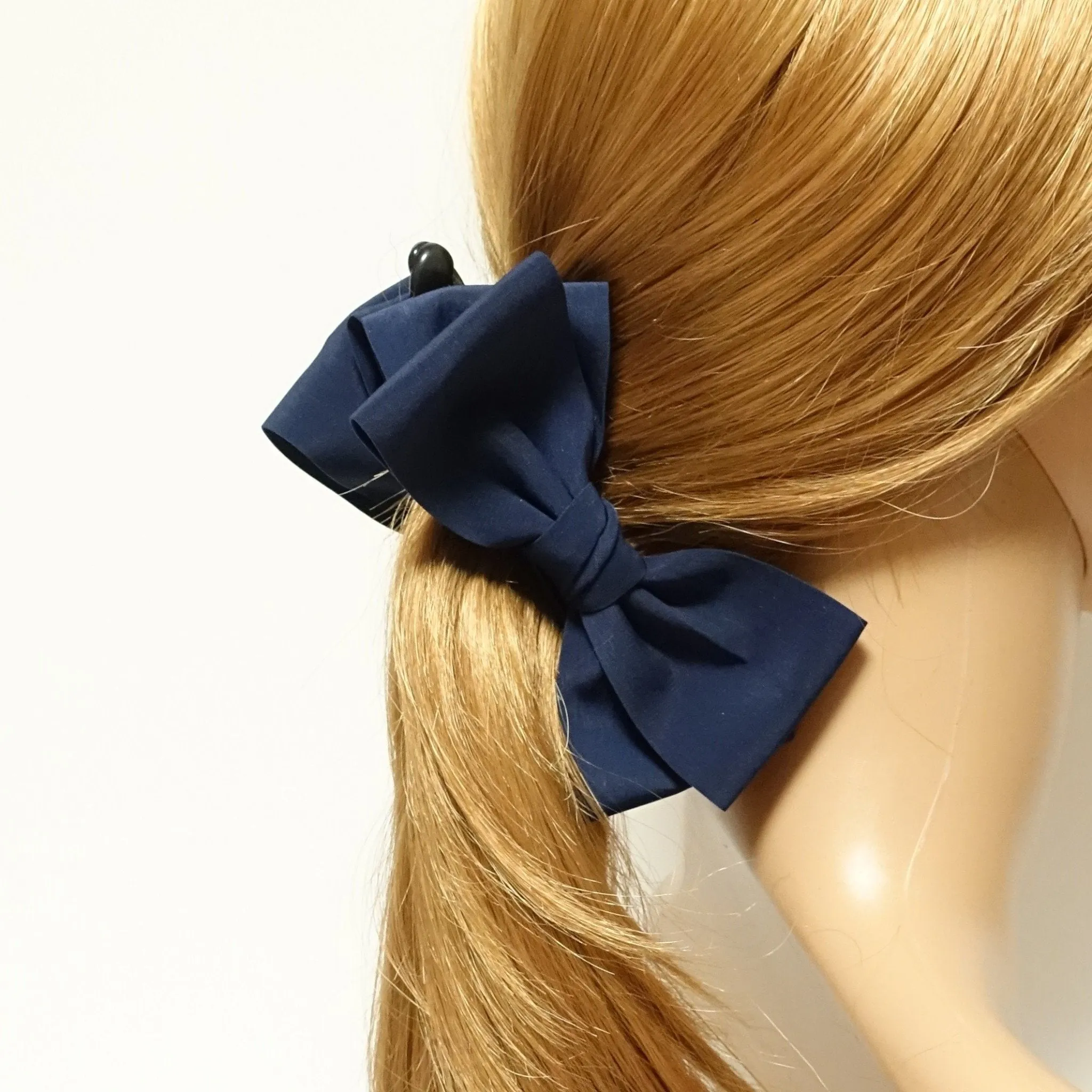 Handmade Satin Layered Bow Banana Hair Clip