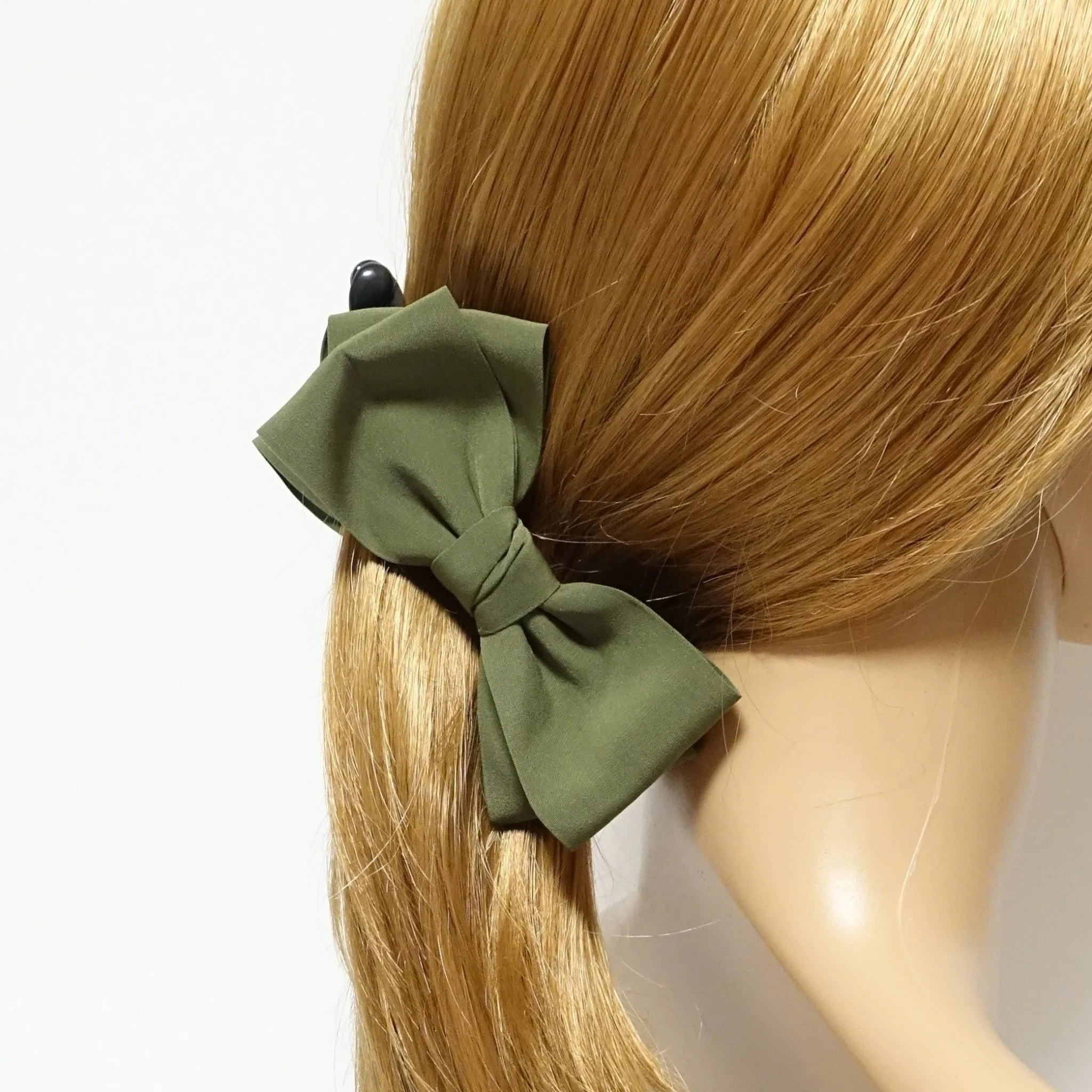 Handmade Satin Layered Bow Banana Hair Clip