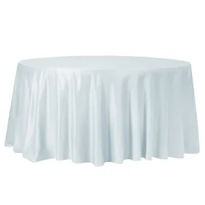 Lamour Satin 120" Round Tablecloth - Dusty Blue