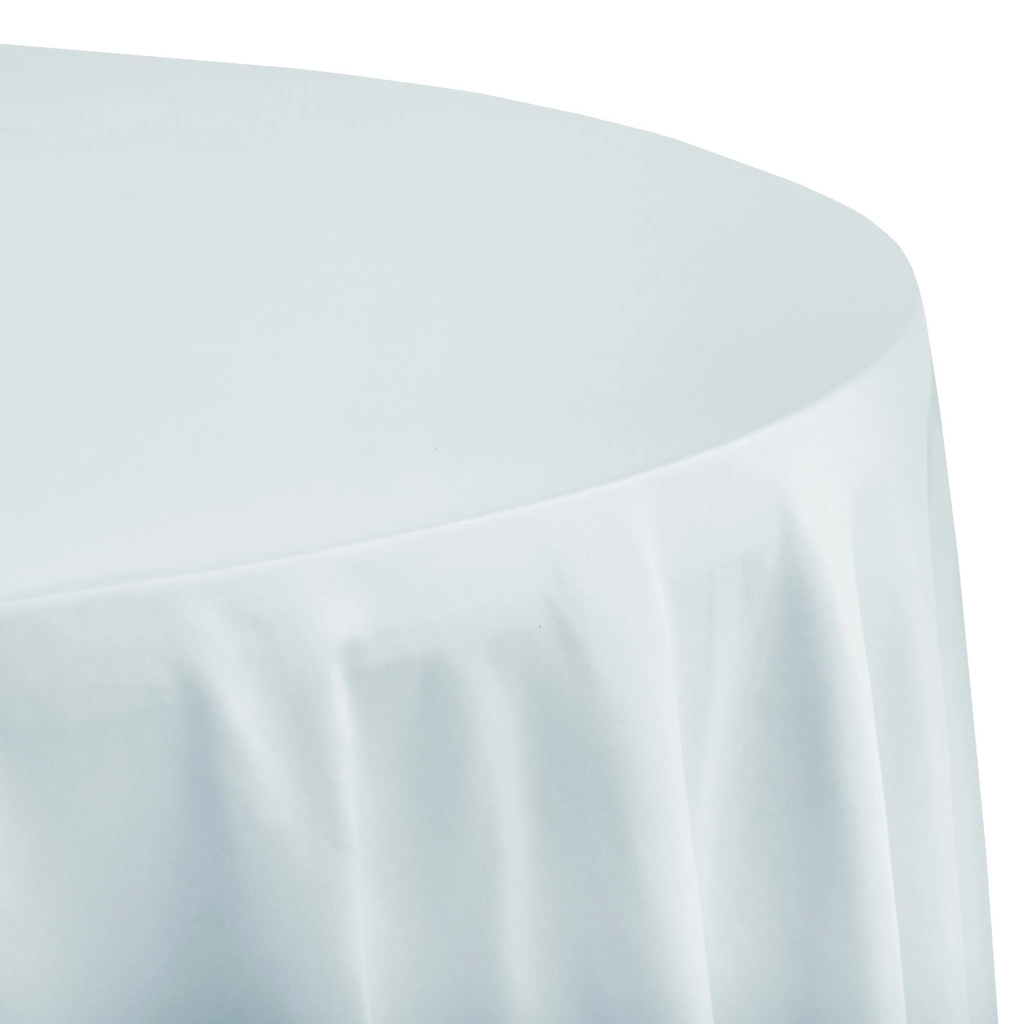 Lamour Satin 120" Round Tablecloth - Dusty Blue