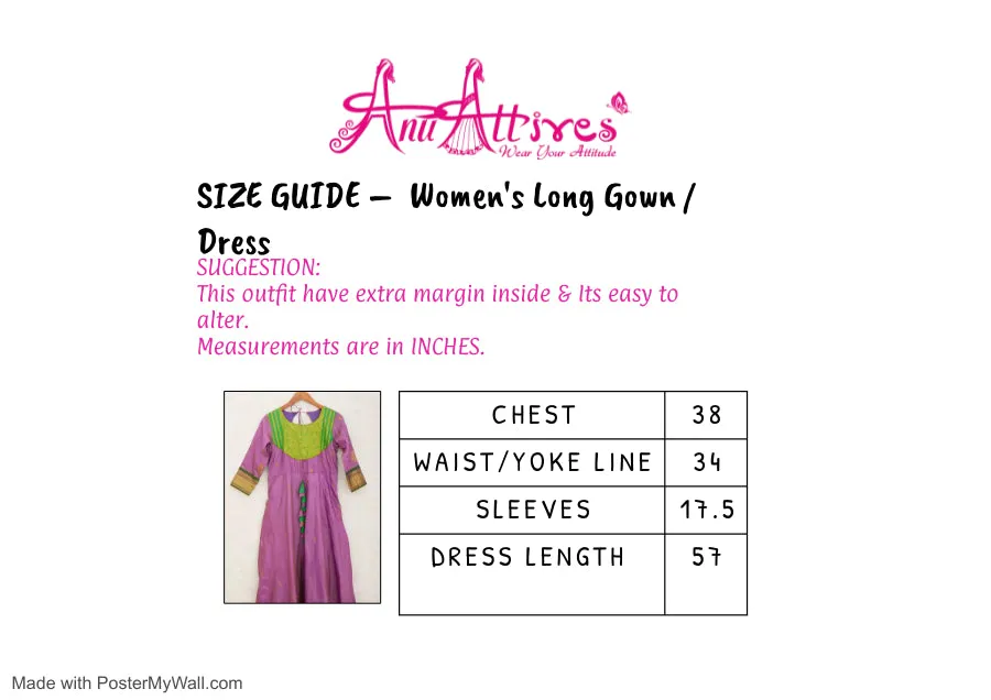 Lavender Pure Silk Traditional Gown