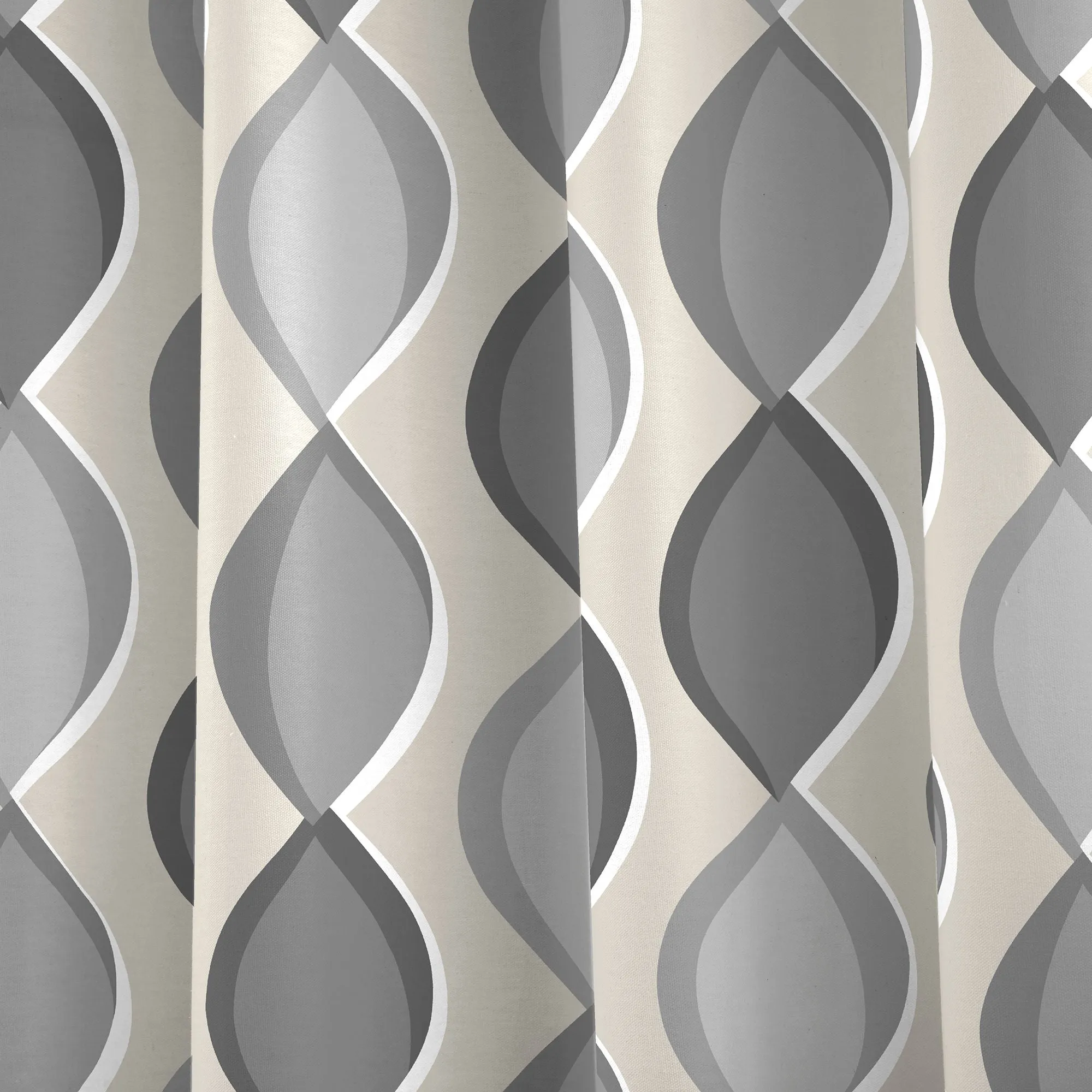 Lennox Pair of Eyelet Curtains by Fusion in Grey