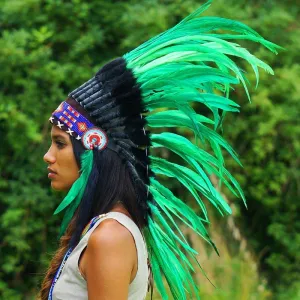 Light Green Indian Headdress - 75cm