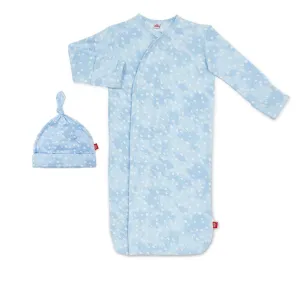 Magnetic Me | Blue Doeskin Modal Gown   Hat Set